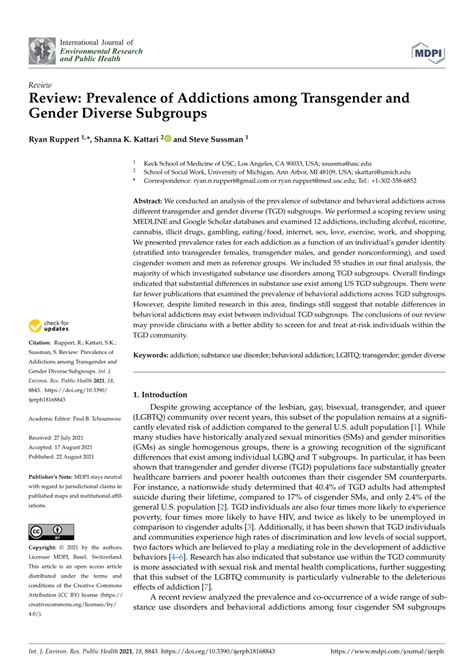 Review: Prevalence of Addictions among Transgender and。